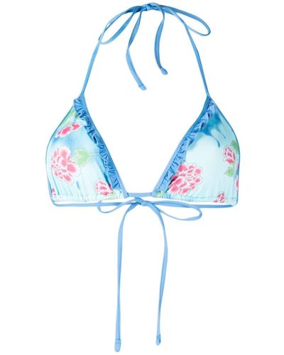 Frankie's Bikinis Top de bikini Camilla con motivo floral - Azul