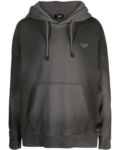 Fendi Hoodie mit Logo - Schwarz