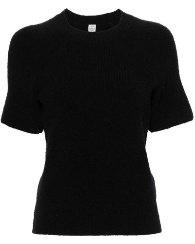 Totême Raglan-sleeves Terry Sweater - Black