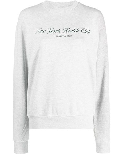 Sporty & Rich Slogan-print Cotton Sweatshirt - White