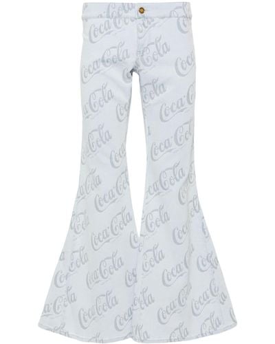 ERL X Coca-cola Flared Jeans Met Jacquard - Blauw