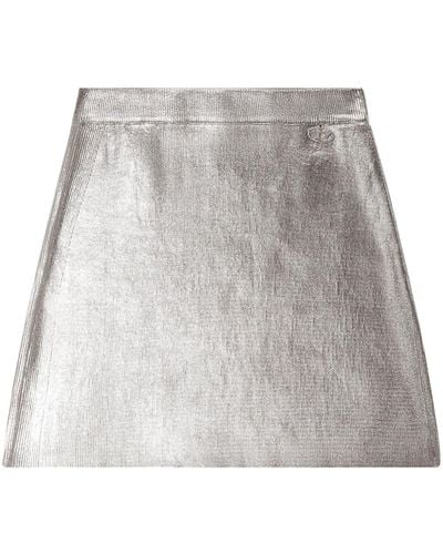 DIESEL M-Isi Metallic Cotton Mini Skirt - Grey