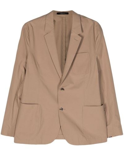 Paul Smith Single-breasted Cotton Blazer - Natural