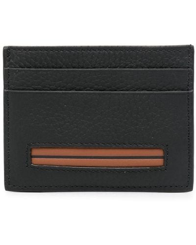 Zegna Logo-patch Leather Cardholder - Black