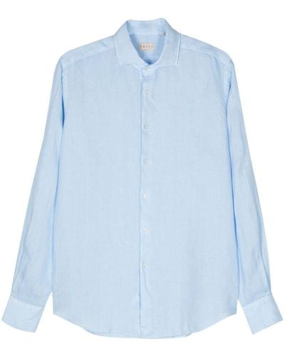 Xacus Cutaway-collar Linen Shirt - Blue