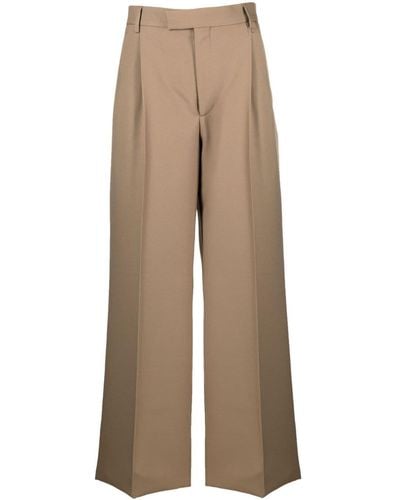 Gucci Cotton Wide-leg Pants - Natural