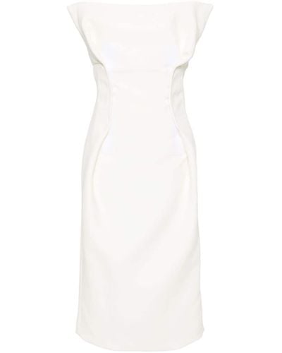 Sportmax Origami Pleat-detail Dress - White
