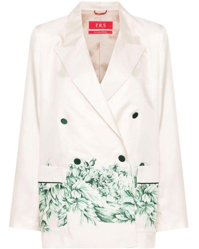 F.R.S For Restless Sleepers Lone Blazer mit botanischem Print - Weiß