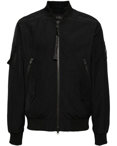 Moose Knuckles Courville Logo-Appliqué Bomber Jacket - Black