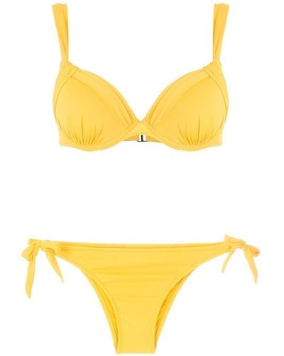 Amir Slama Ruched Detail Bikini Set - Yellow