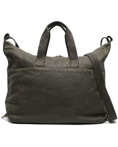 Guidi Grained Leather Tote Bag - Black