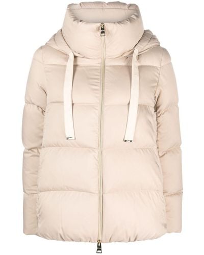 Herno Funnel-neck Padded Puffer Jacket - Natural