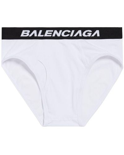 Balenciaga Calzoncillos Racer con logo en la cinturilla - Blanco