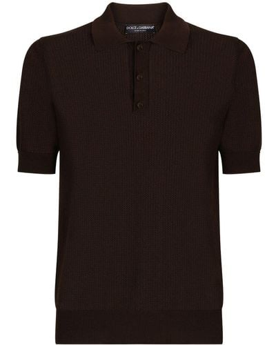 Dolce & Gabbana Gebreid Poloshirt - Zwart