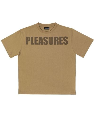 Pleasures T-shirt Met Logoprint - Bruin