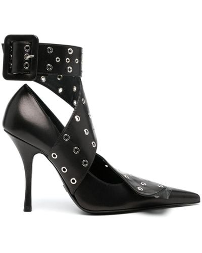 all in 115mm belted leather pumps - Negro