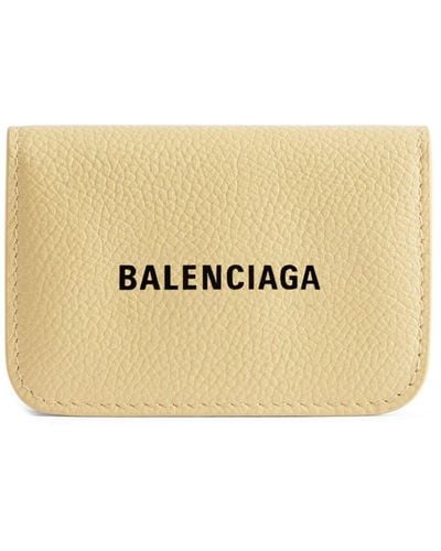 Balenciaga Mini Cash Leather Wallet - Natural