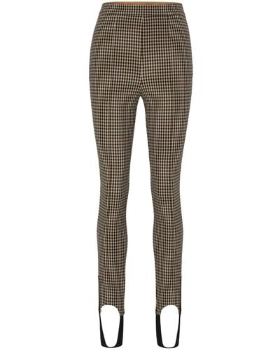 BOSS Houndstooth-pattern Stirrup Pants - Gray