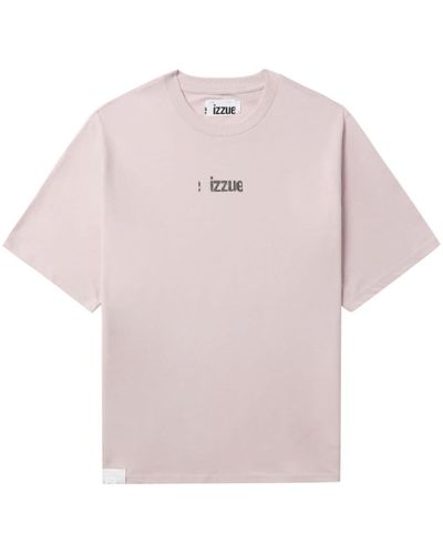 Izzue T-Shirt mit Logo-Print - Pink