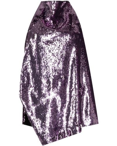 Marques'Almeida Sequin-embellished Halterneck Top - Purple