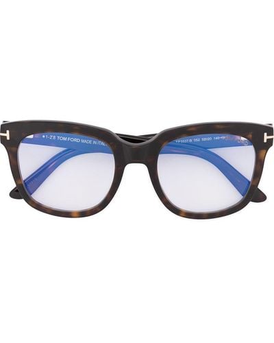 Tom Ford Zonnebril Met Schildpad Design - Blauw