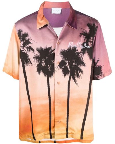 BLUE SKY INN Hemd mit Sunset Palms-Print - Pink