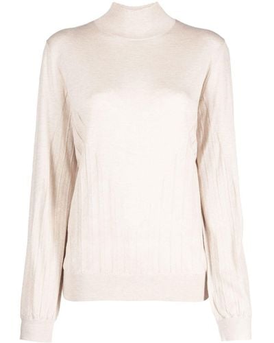 A.P.C. Ribbed-knit High-neck Sweater - Natural