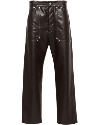 Nanushka Straight-leg Faux-leather Pants - Black