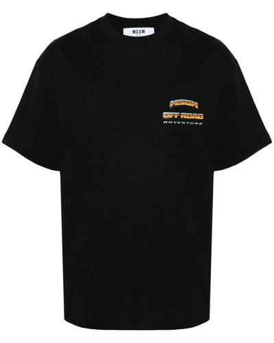 MSGM Logo-print Cotton T-shirt - Black