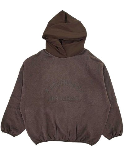 Fear Of God Front Logo Patch Elasticated Waistband Sweatshirt - Brown