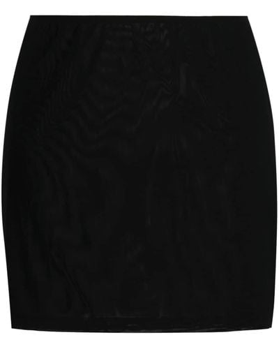 Fleur du Mal High-waisted Mesh-panel Skirt - Black