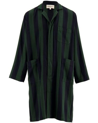 Marrakshi Life Striped Cotton Coat - ブラック