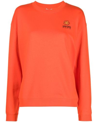 KENZO T-shirt Met Bloemenprint - Oranje