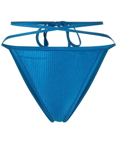 Calvin Klein Crossover Strap Bikini Bottoms - Blue