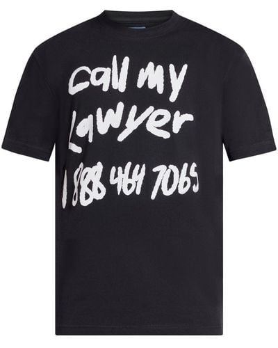 Market Scrawl My Lawyer Cotton T-shirt - Black