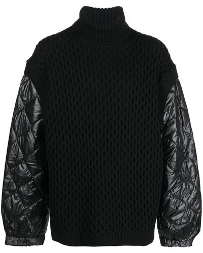 Juun.J Paneled Wool Sweater - Black