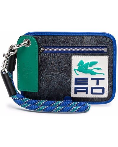Etro Portemonnaie mit Logo-Patch - Blau
