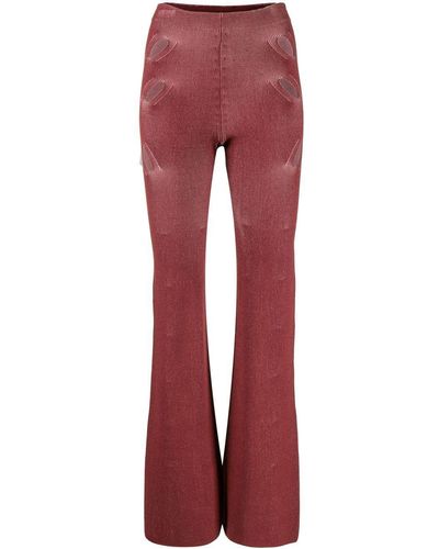 Dion Lee Lock Slit-detail Trousers - Red