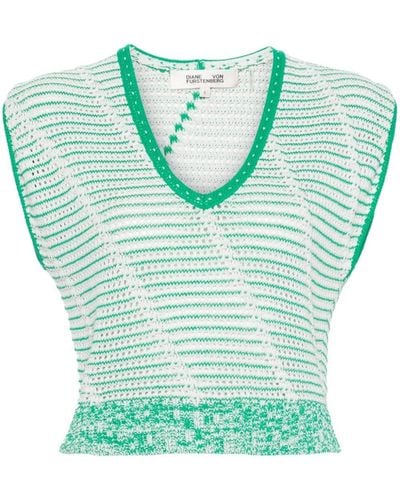 Diane von Furstenberg Claud Knitted Top - Groen