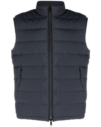 Zegna Blue Quilted Gilet - Men's - Polyester