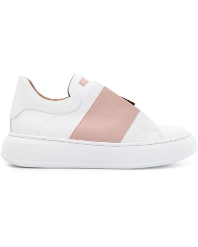 Via Roma 15 Voro Leather Trainers - Pink
