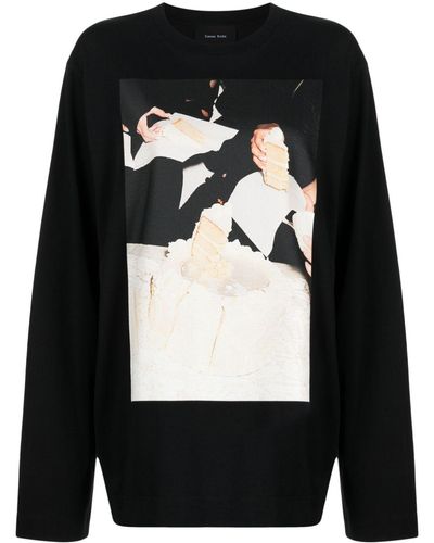 Simone Rocha Graphic-print Cotton Sweatshirt - Black