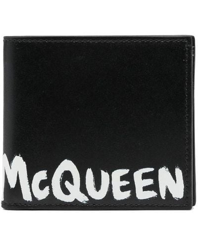 Alexander McQueen Portemonnee Met Logoprint - Zwart