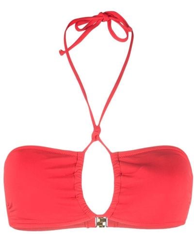Moschino Top de bikini con cuello halter - Rojo