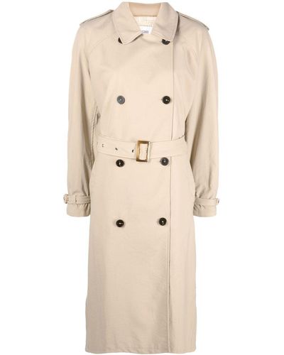 Closed Double-breasted Trench Coat - Natural