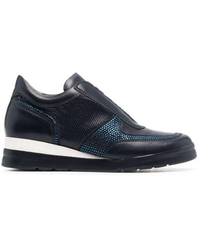 Baldinini Crystal-embellished Low-top Sneakers - Blue