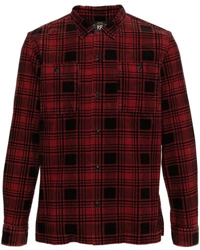RRL Monterey Katoenen Ribfluwelen Overhemd - Rood