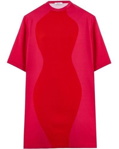 Ferragamo Hourglass Panelled T-shirt Dress - Red