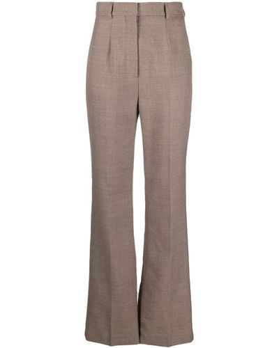 Nanushka Carillo High-waist Slim-fit Wool Trousers - Grey
