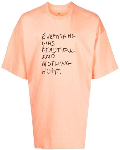 OAMC T-shirt Met Print - Roze